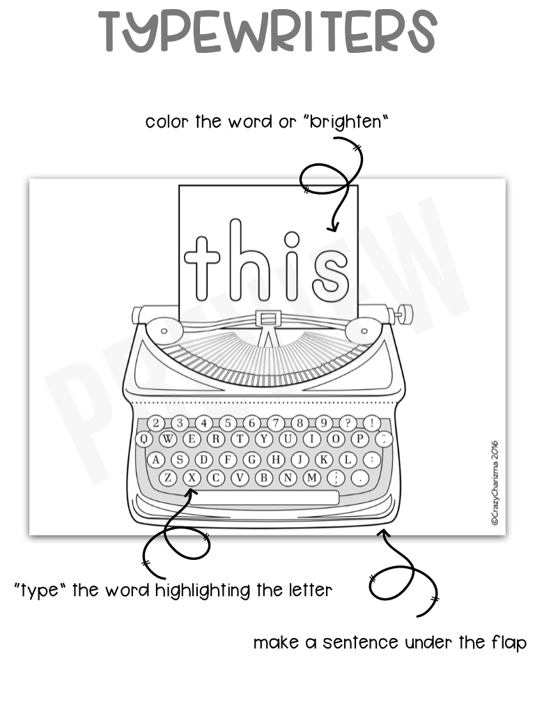 Looking for a fun way to practice Signs Around You words? Use these typewriters - interactive notebooks! This is an engaging way for your kids to learn the Functional Words. Perfect for Kindergarten and Grade 1.