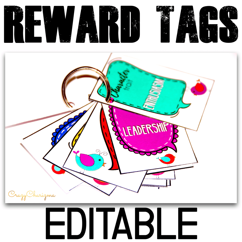 Promote and reward positive behavior with these reward tags. Available for you: ready to print reward tags (character traits) and EDITABLE version (just fill out with the text you want)!