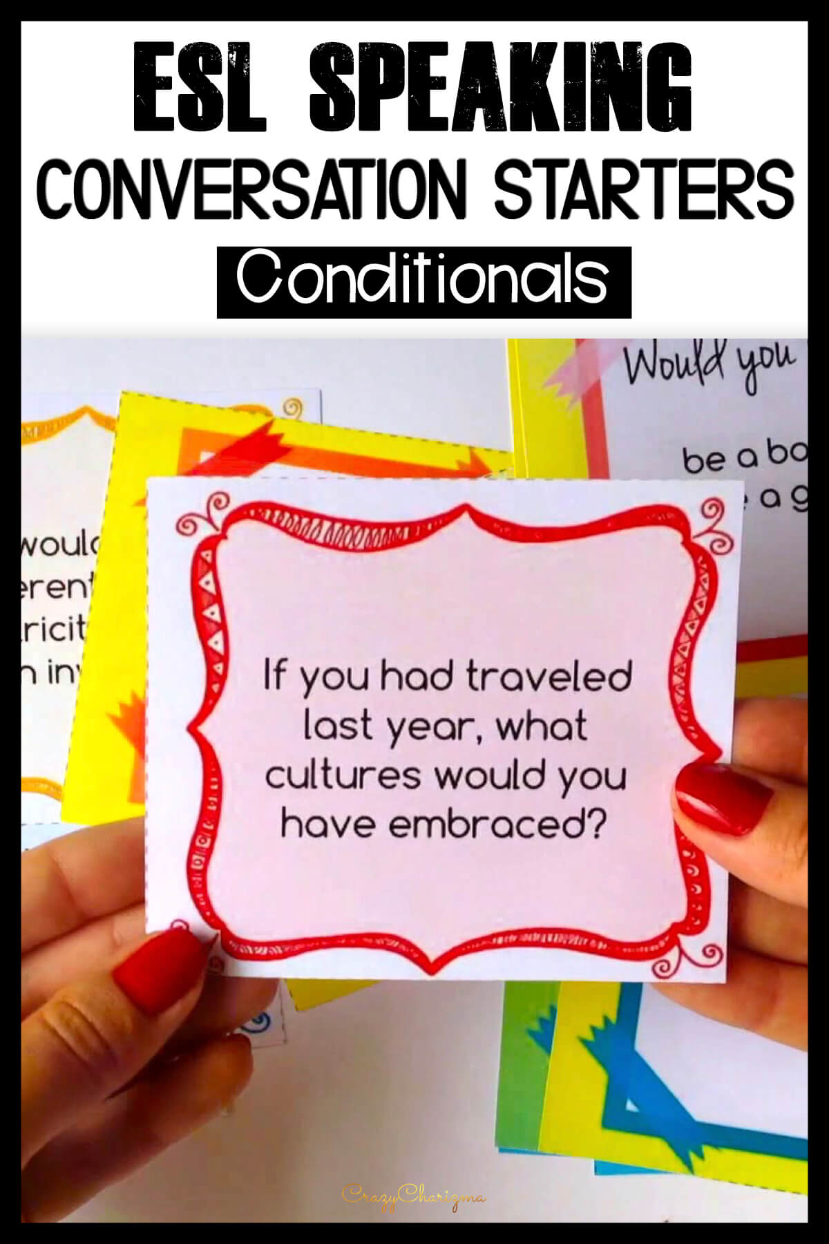 It's always hard to get ESL students to speak. Help them lose the fear of speaking and build conversational confidence in a fun way! Use these Conditionals questions. Practice both speaking and grammar!