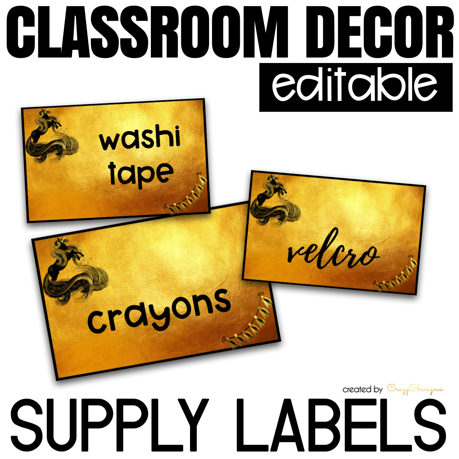 Looking for bright and clear EDITABLE supply labels? Spice your classroom with this visually appealing classroom decor!