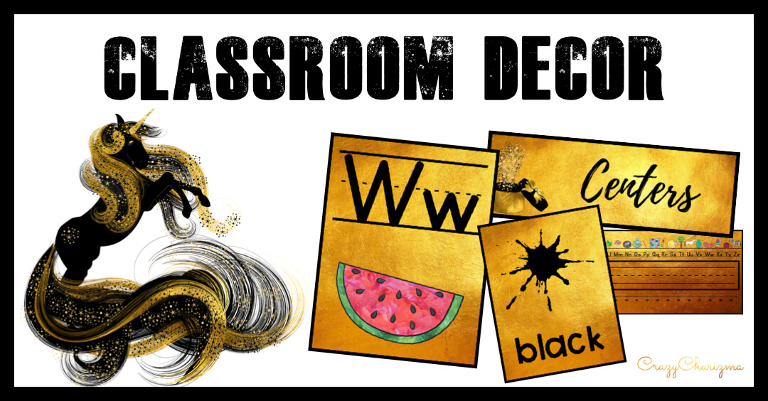Classroom Decor | Black Unicorn | CrazyCharizma