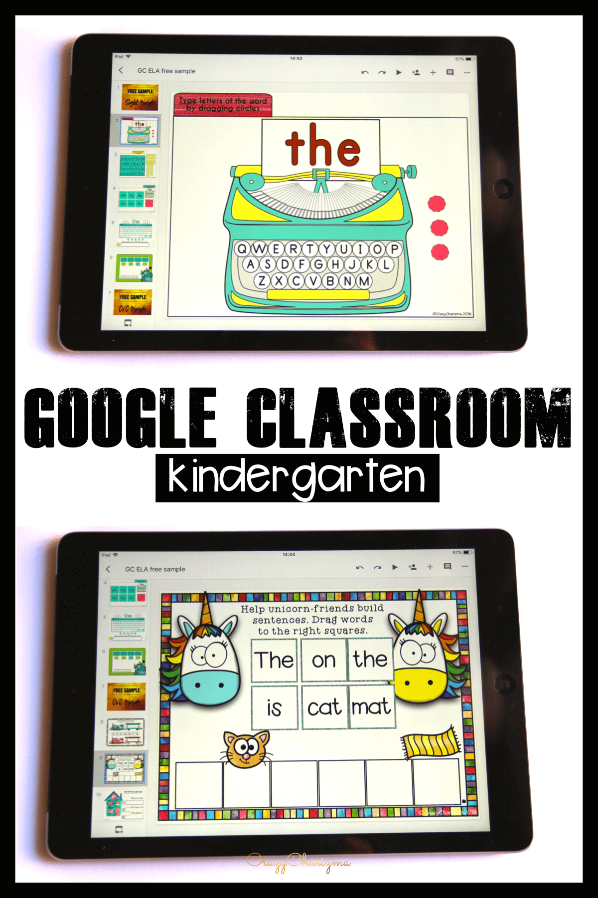 Save your time and prep. Get tons of slides to practice sight words, phonics, CVC and CVCe words. Use ALL YEAR AROUND.