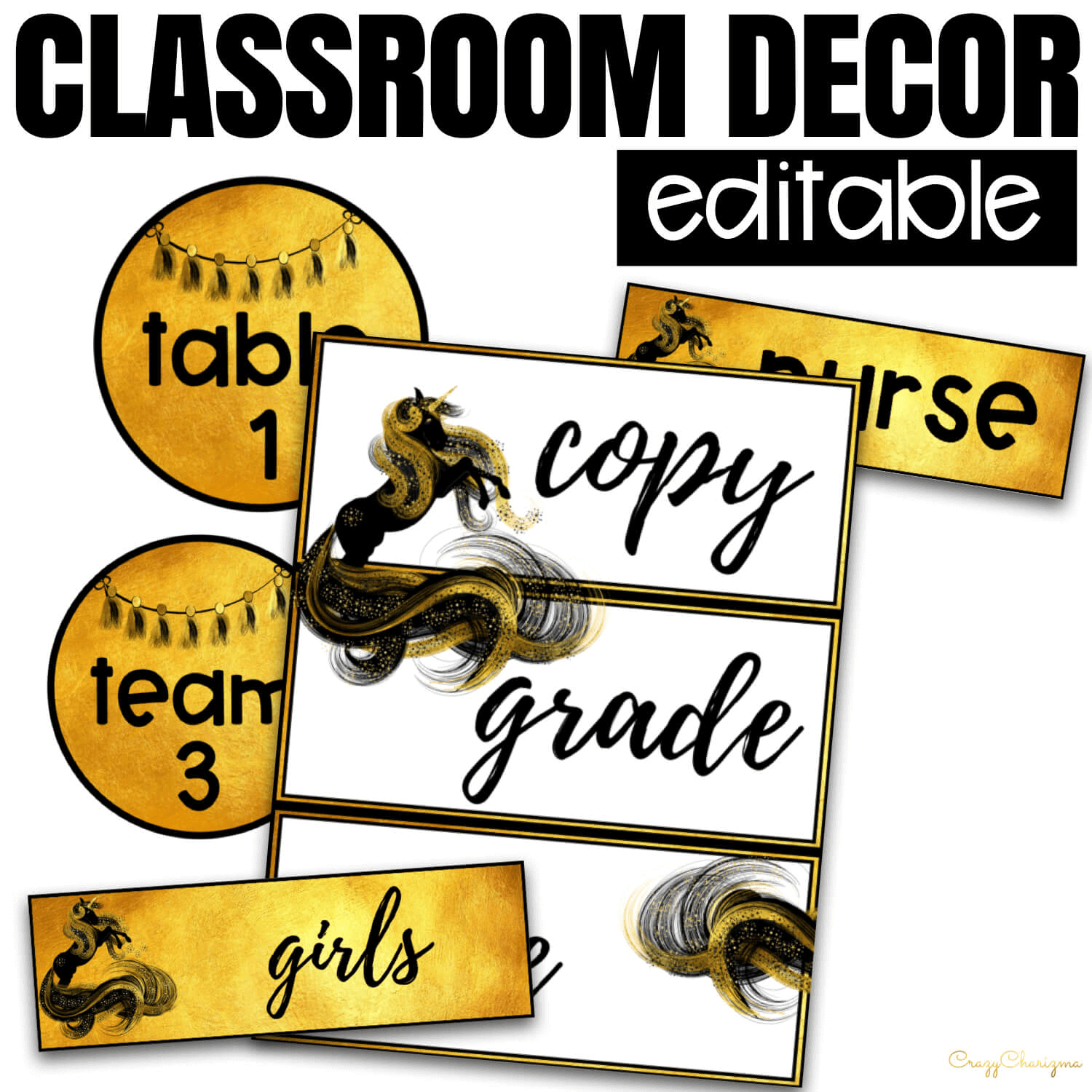 Looking for bright and clear classroom decor? Spice your classroom with these beautiful EDITABLE hall passes, table tags, team signs and pencil tags.