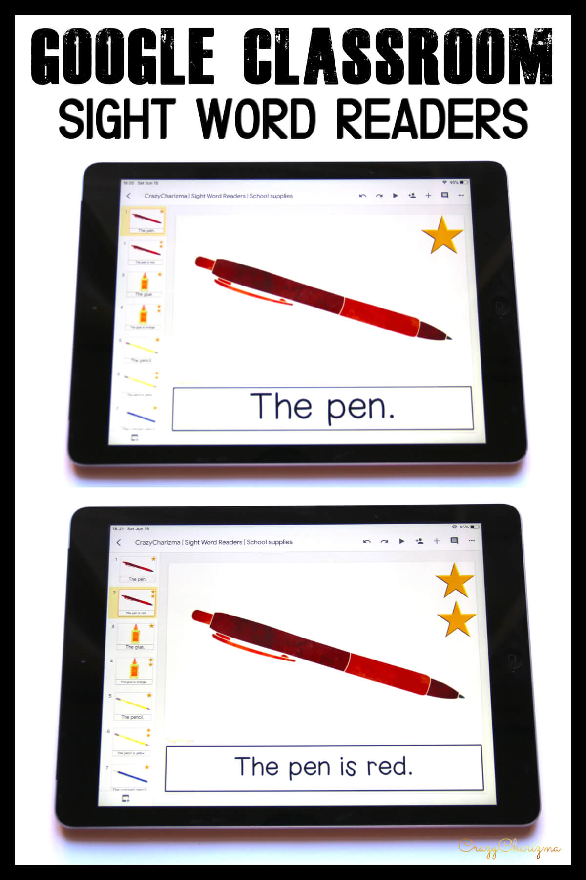 Looking for engaging sight word readers for kindergarten? Engage kids with sight words and back to school vocabulary. Use as paperless practice for Google Classroom or print and read!