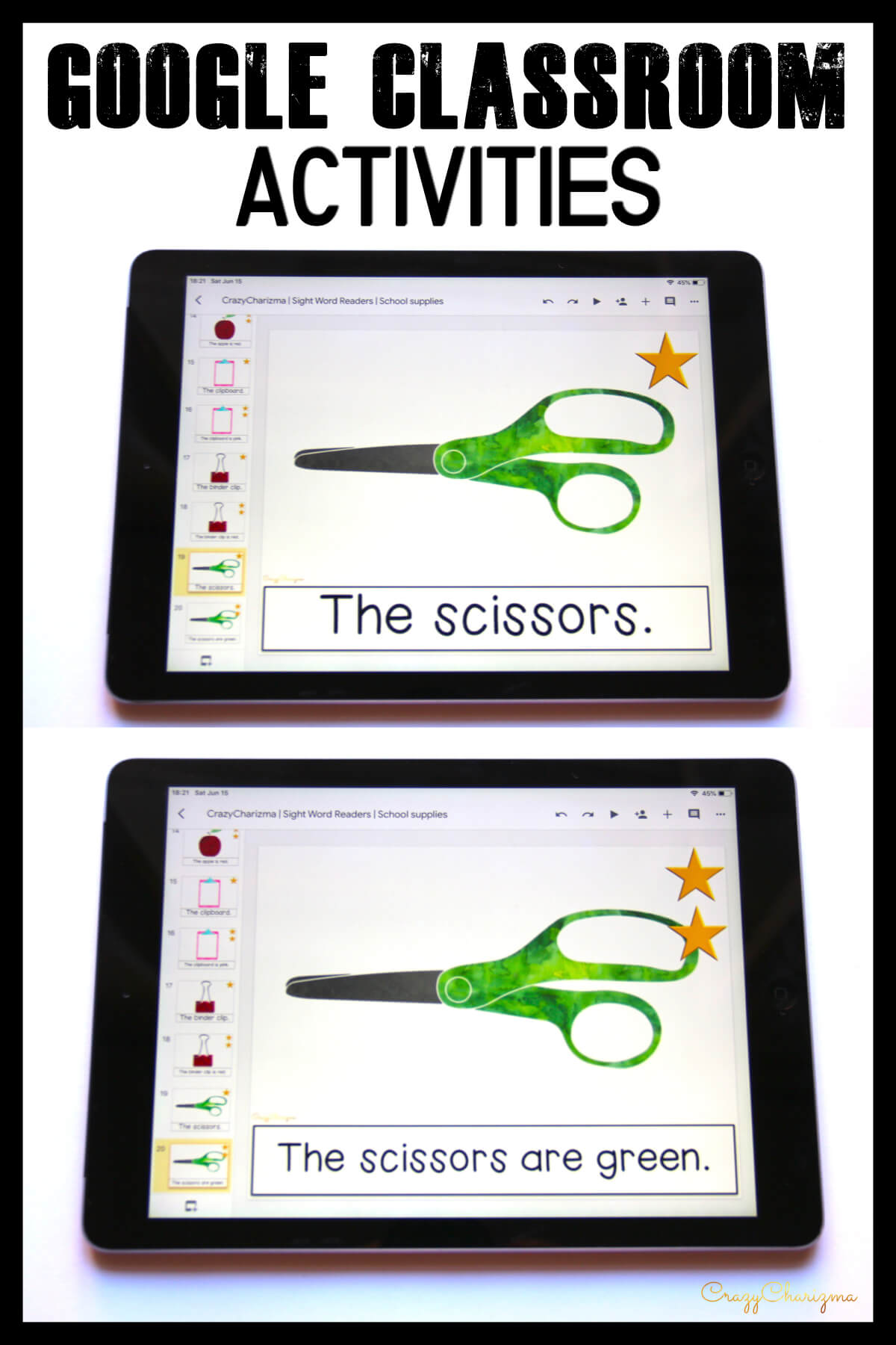 Looking for engaging sight word readers for kindergarten? Engage kids with sight words and back to school vocabulary. Use as paperless practice for Google Classroom or print and read!