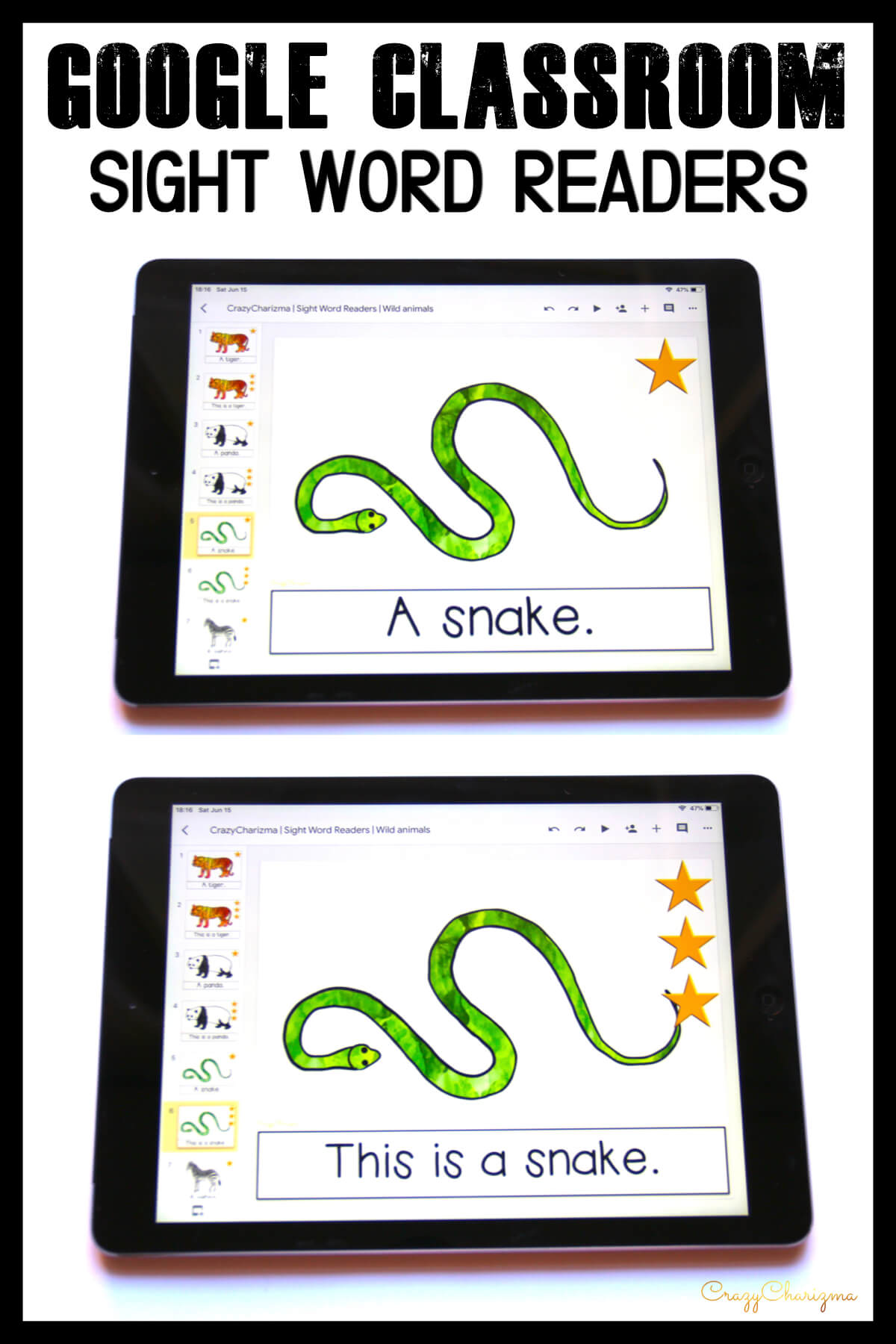 Need engaging sight word readers for kindergarten? Engage kids with sight words books and wild animals. Use as paperless practice for Google Classroom or print and read!
