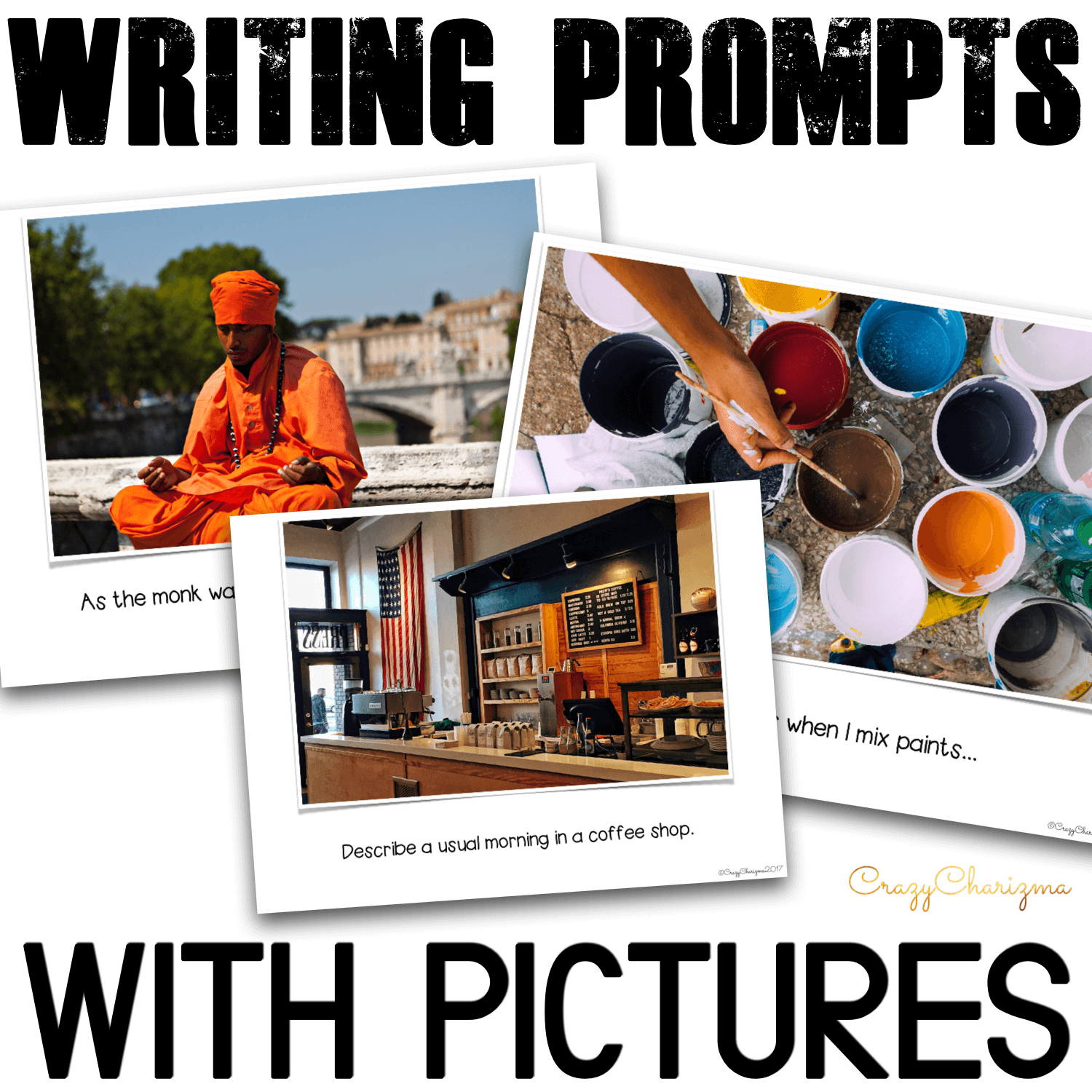 If you don't know what topic to use for writing, these 50 Writing Prompts will be of great help! Real photos tell stories. Engage your students with creative writing and let them make the stories meaningful!