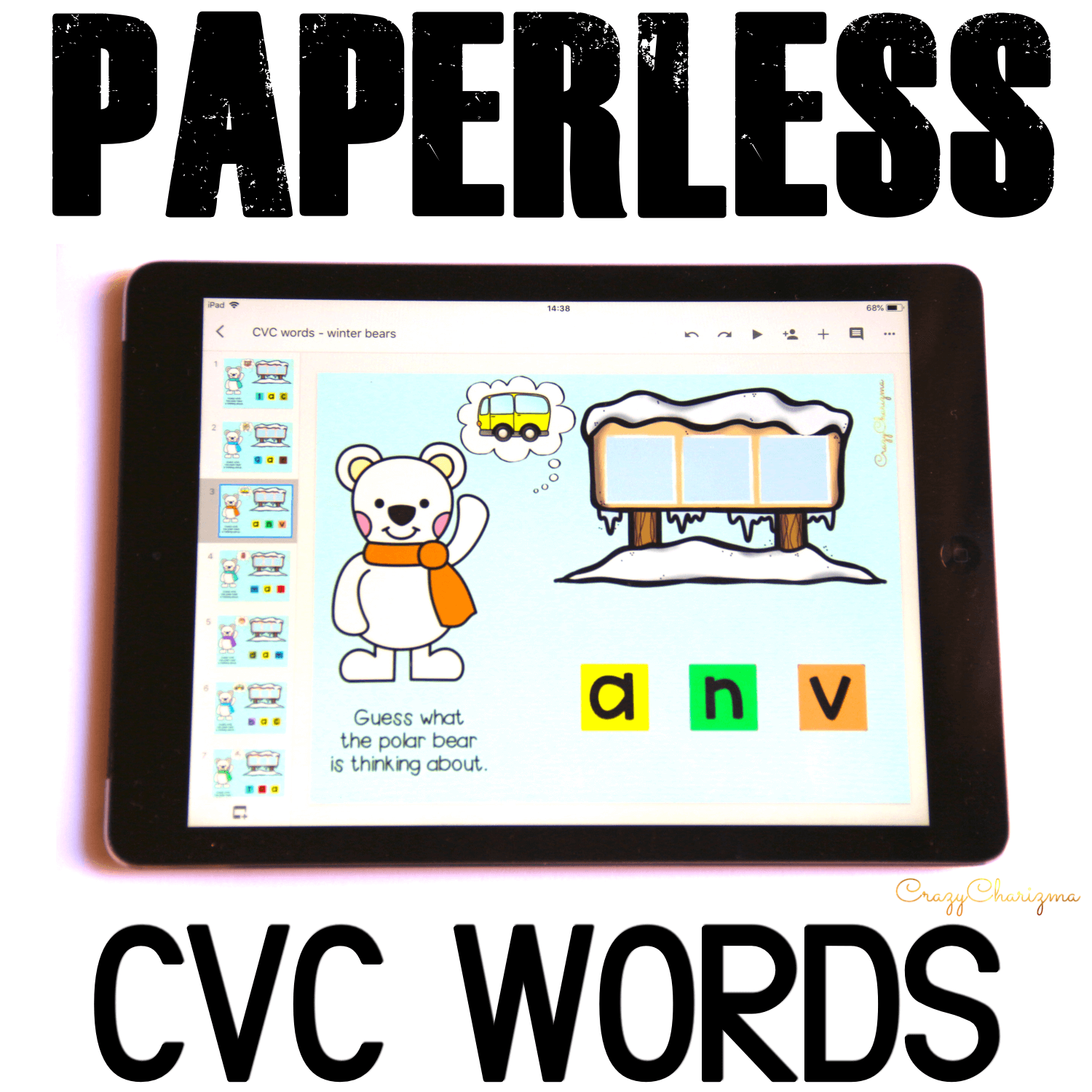 Google Classroom Activities for Kindergarten | CVC words: Looking for engaging winter CVC word work? Try these seasonal activities for Google Classroom™. Kids will love to help polar bears to read!