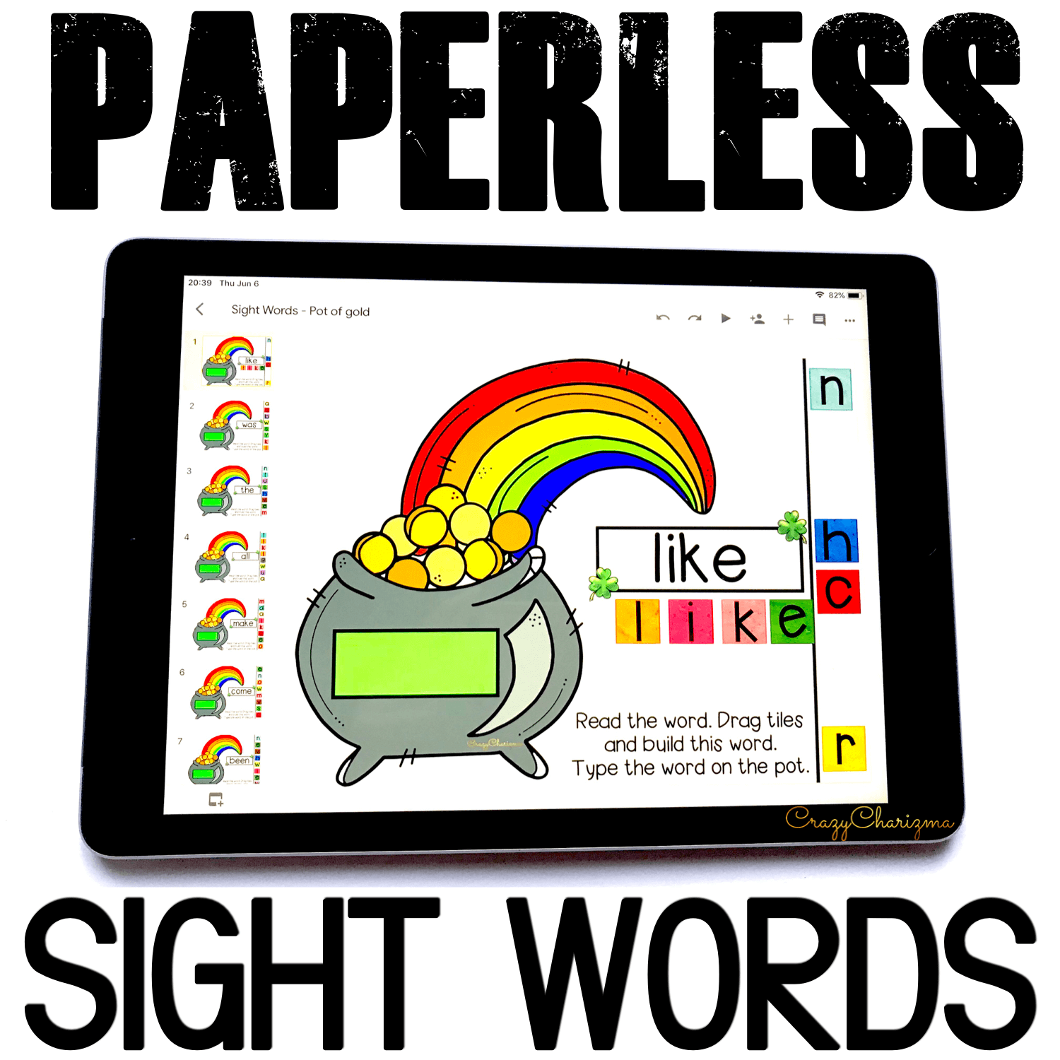 Google Classroom Activities for Kindergarten | Sight words: Need a fun way to practice sight words on St.Patrick's Day? Get kids engaged with the games for Google Classroom! Embrace the tech and have fun!