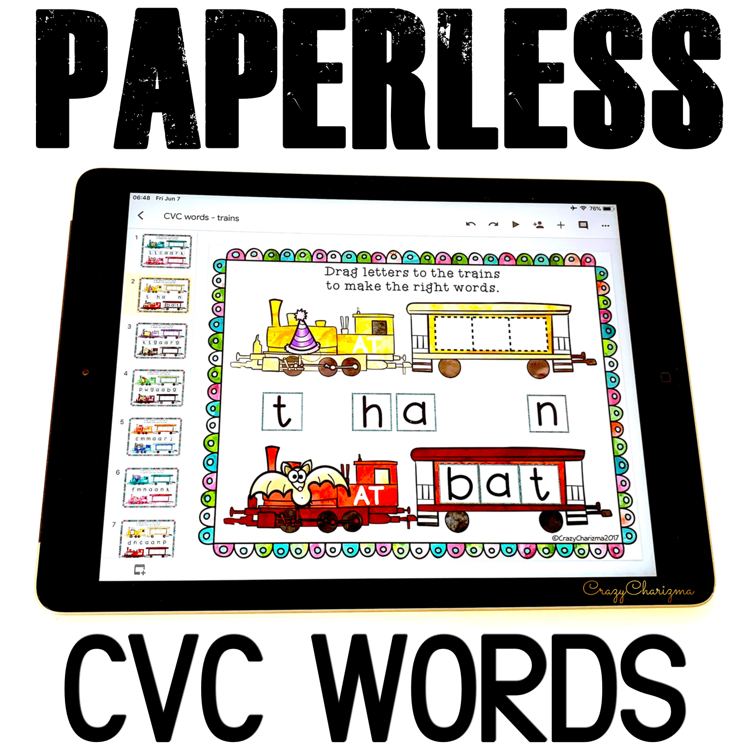 Google Classroom Activities for Kindergarten | CVC Words Games: Grab this digital word work and get kids engaged with fun CVC words practice! Use during guided reading groups, literacy centers, 1:1 work, and for homework.