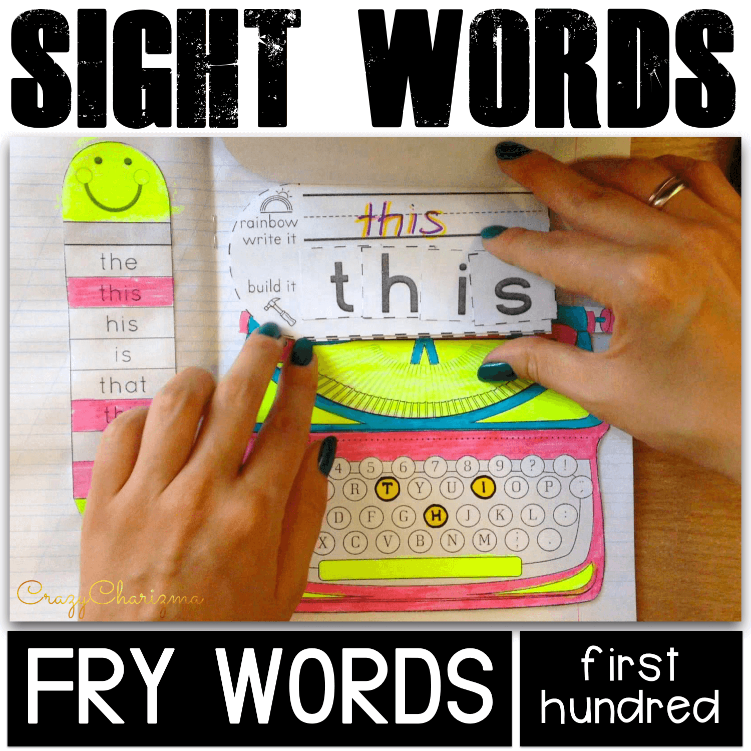 Need hands-on and fun sight words activities? Grab the packet and use as an Interactive Notebook (organize kids' materials like a portfolio show progress throughout the year). More ways to use: as Word Work Activities or No-prep literacy centers. #CrazyCharizma #HandsOnActivitiesForKids #SightWords #PhonicsActivities