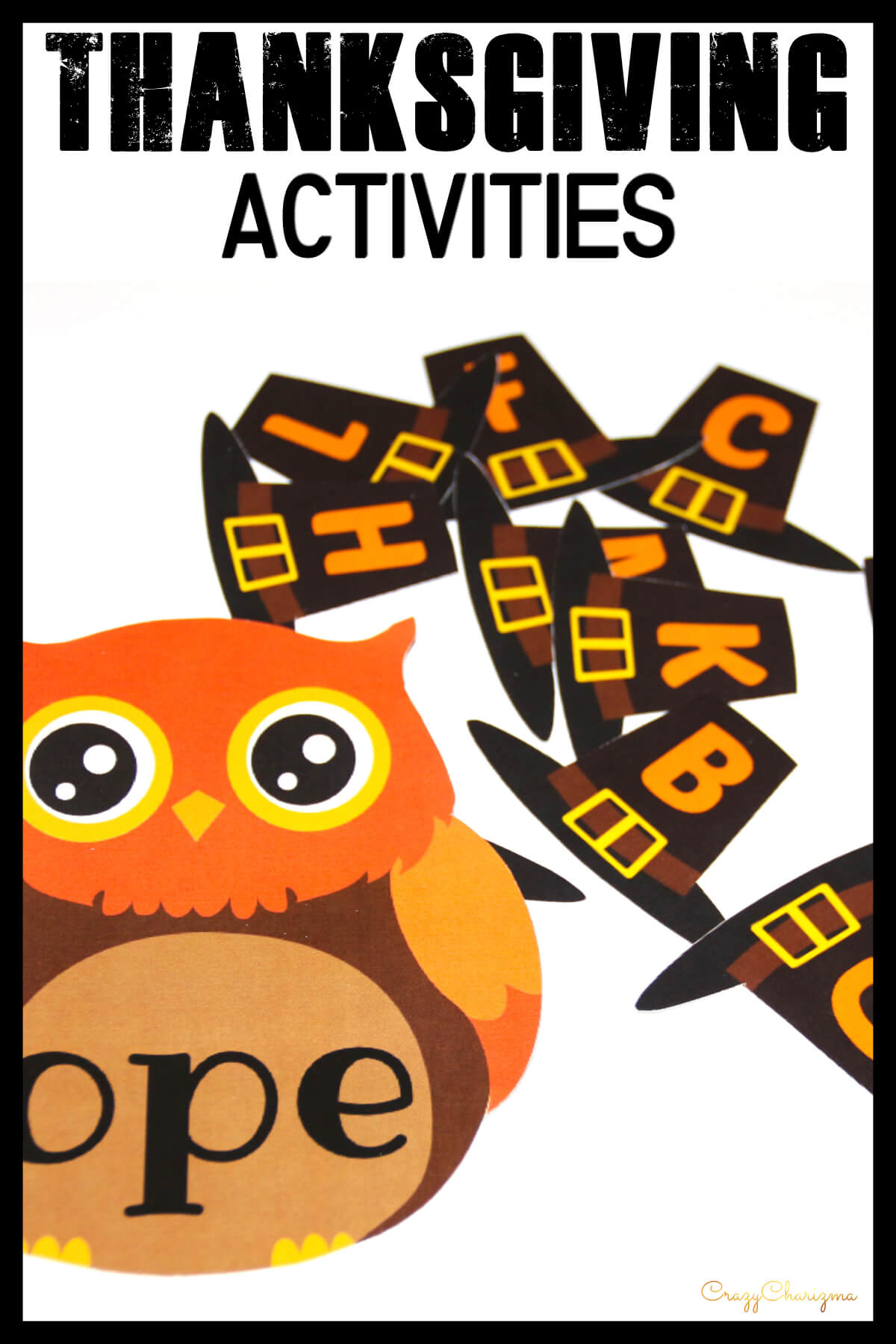 Practice phonics with these Thanksgiving activities - dress up the owls! These printables are perfect for kids in preschool, kindergarten, first and second grade.