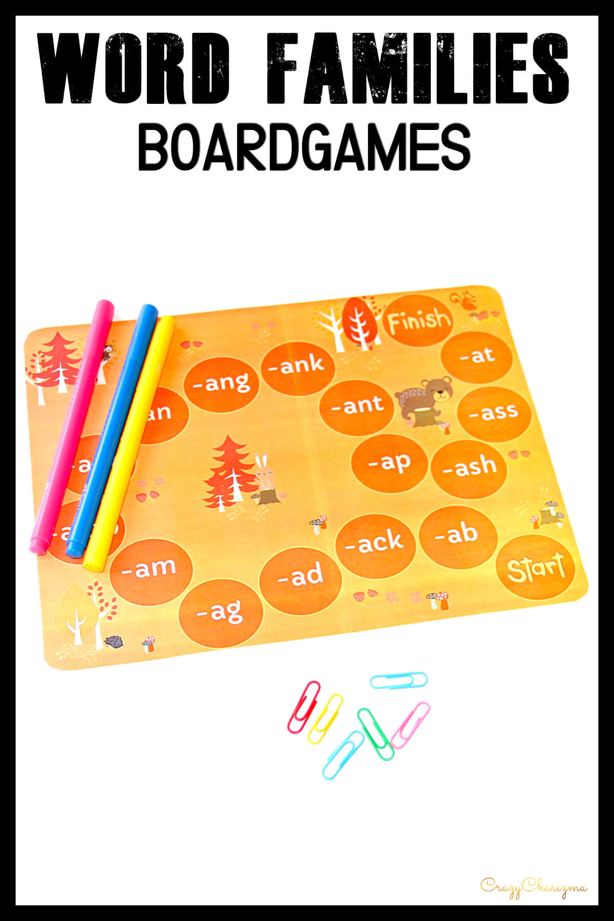 Practice short A, short O, short E, short I and short U words and word families with kids. These boardgames are perfect to use in fall (Halloween, Thanksgiving, leaves, forest). Appropriate for pre-k, kindergarten, and first grade students. Use in/for literacy centers, small groups.