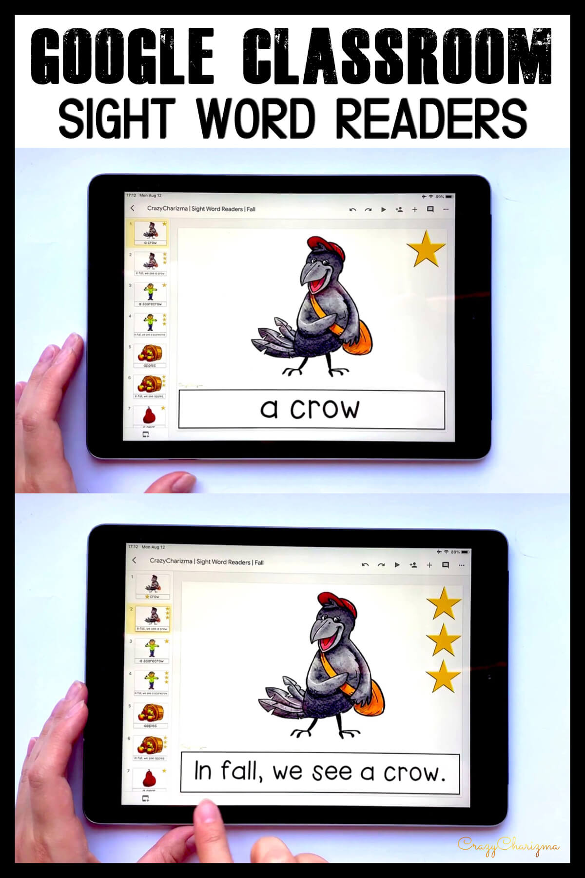 Looking for engaging sight word readers for kindergarten? Engage kids with reading sight words sentences in fall. Use as paperless practice for Google Classroom or print and read!