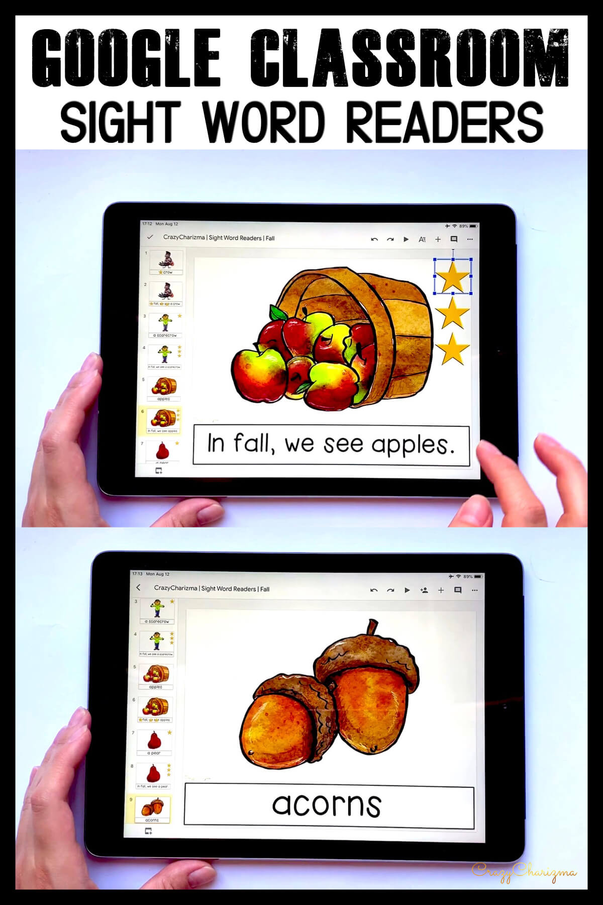 Looking for engaging sight word readers for kindergarten? Engage kids with reading sight words sentences in fall. Use as paperless practice for Google Classroom or print and read!