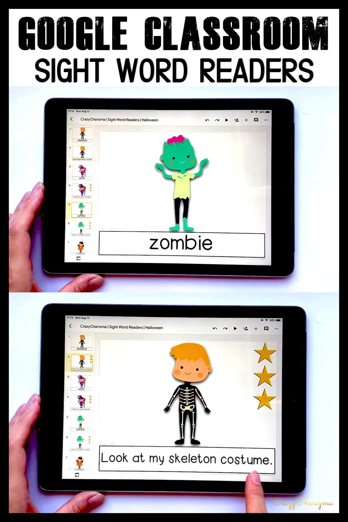Looking for engaging sight word readers for kindergarten? Engage kids with reading sight words sentences during Halloween. Use as paperless practice for Google Classroom or print and read!