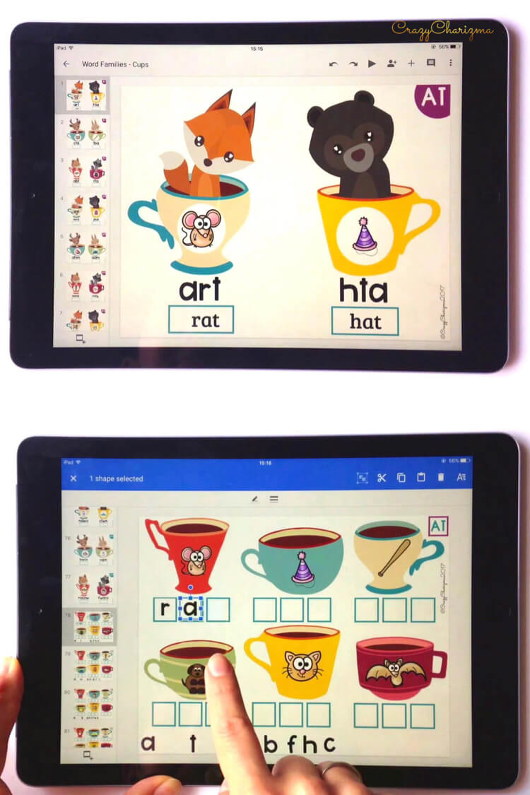 Google Classroom Activities for Kindergarten | Phonics Games: Practice CVC words, CVCe words and other phonics in a fun way! Train kids to type words and add the missing initial/medial/final letters to the words. Google Classroom in kindergarten can be fun!
