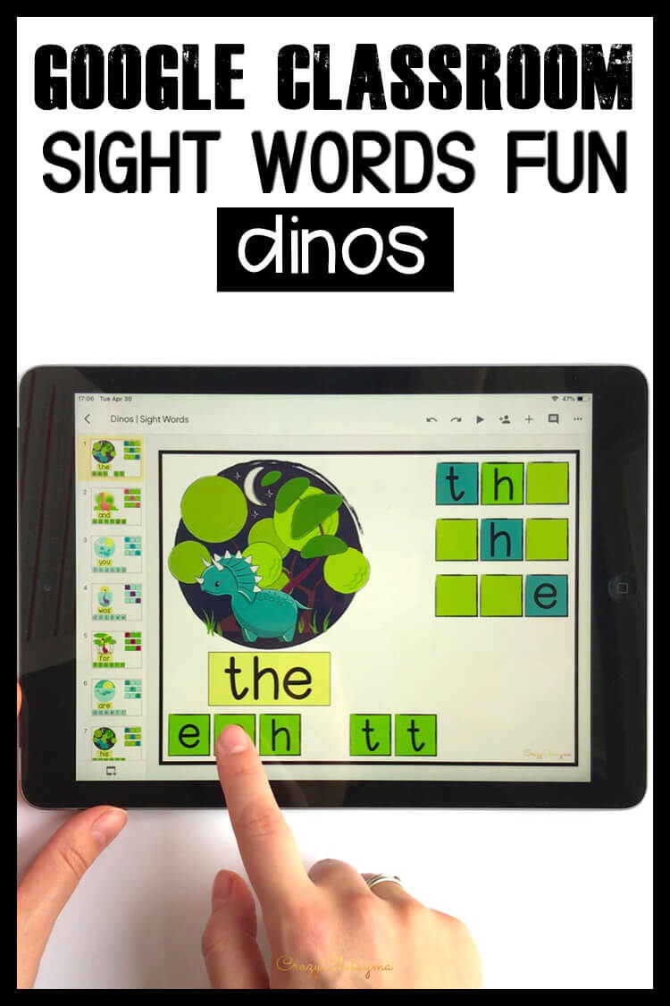 Google Classroom Activities for Kindergarten | Sight Words Games: Need quick, fun and easy to use sight words games? Grab these Google Classroom activities for kindergarten to practice sight words. Engage kids with tech and reading at the same time!