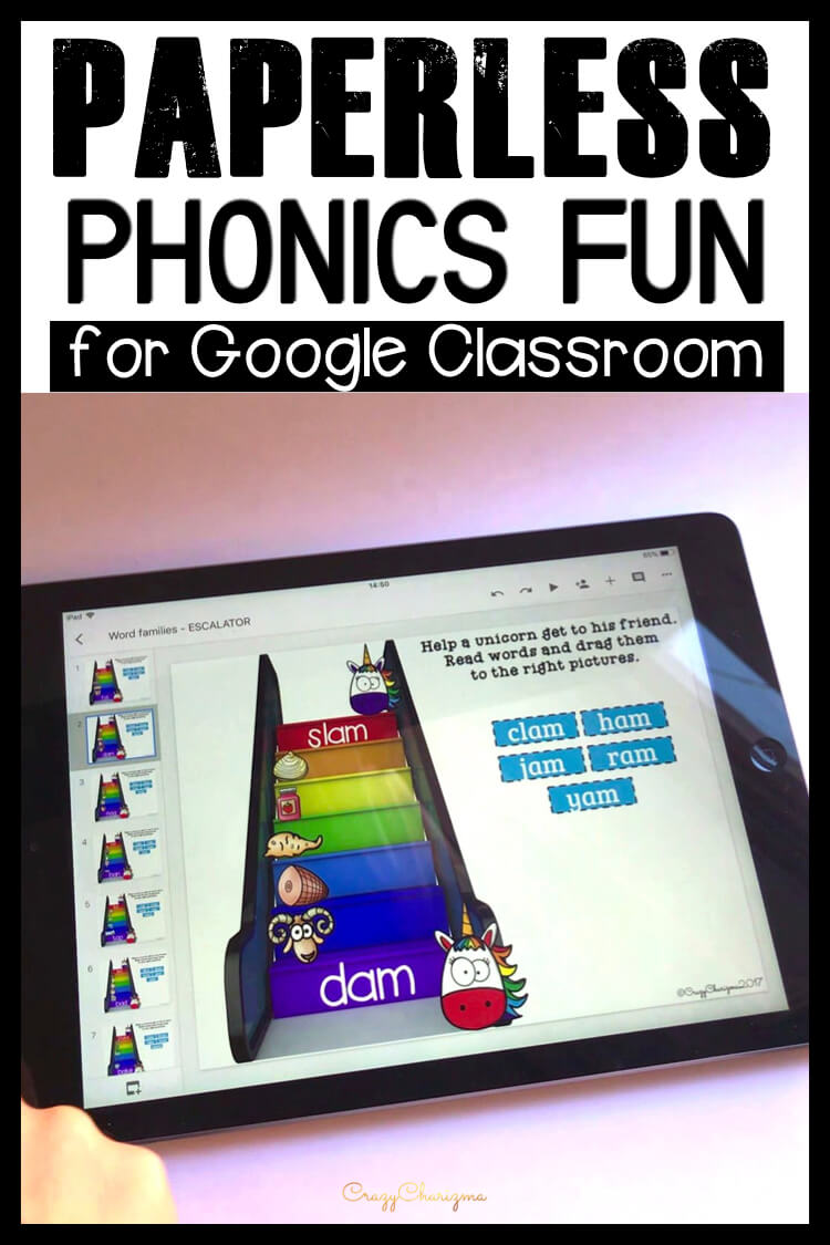 Google Classroom Activities for Kindergarten | Phonics Games: Need hands-on activities to practice CVC words? Grab these activities for Google Classroom. They are perfect for literacy centers, whole group, small group, homework, guided reading groups and 1:1 work. Get kids engaged with phonics.