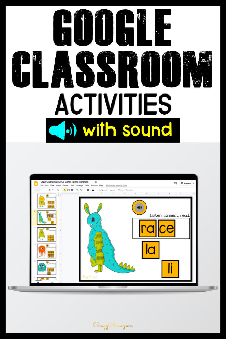 Sound in Google Classroom - at last! Practice CVCe words in a fun way. Kids will listen to words and build them right away. Perfect for desktop and laptops!