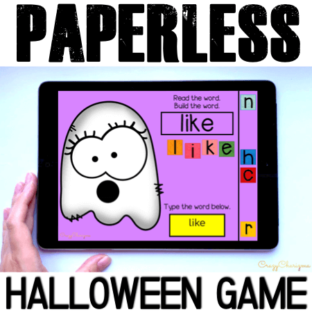 Looking for fun Halloween games for kids to use in Google Classroom? Grab this sight word practice for kindergarten and first grade!