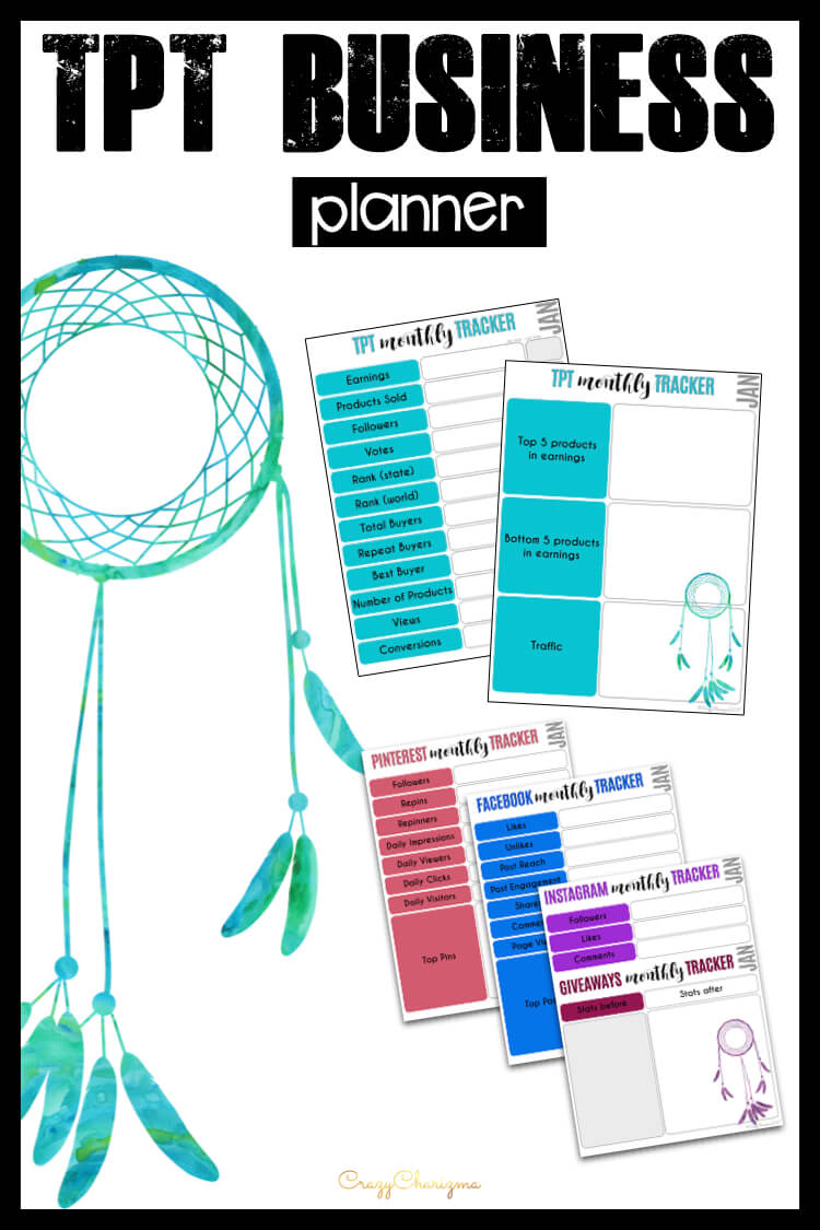 If you take TPT seriously, you definitely track your business growth and stats. This TPT planner and seller binder will help you set your goals, plan your product creation, get the product creation list and marketing plan, track social media and email list stats. And so much more.