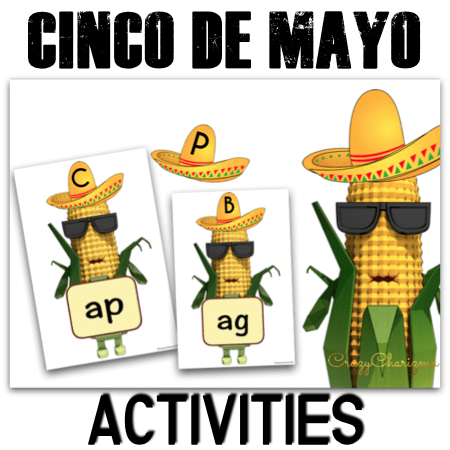 Do you need fun Cinco de Mayo Activities for kindergarten kids? Play with Cornman and practice CVC and CVCe words in an engaging way. Just print, cut and laminate the game to use over and over!