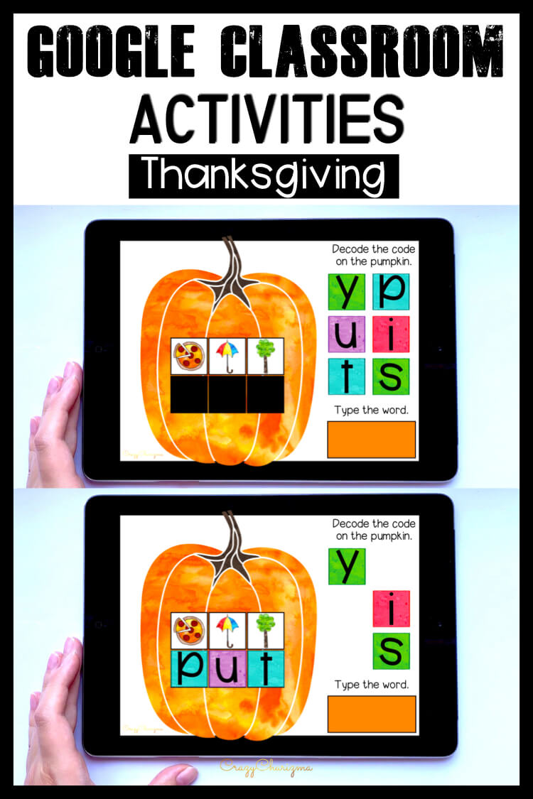 Google Classroom Kindergarten Thanksgiving Activities For Kids