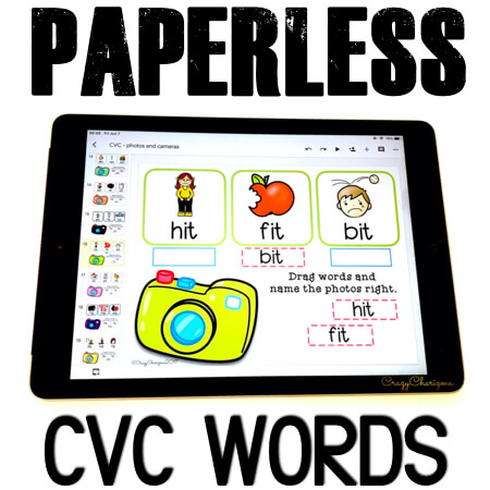 Google Classroom Activities for Kindergarten | CVC Words | Photos and Cameras