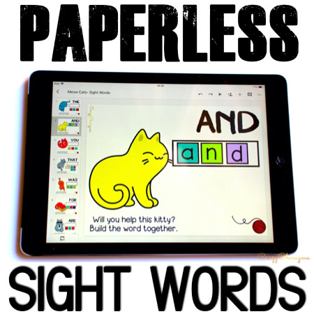 Try PAPERLESS resources and start using Google Classroom in kindergarten today. Get tons of Google Slides to practice sight words, phonics, CVC and CVCe words. Use ALL YEAR AROUND.