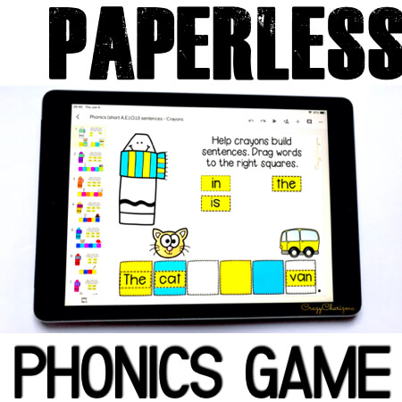 Try PAPERLESS resources and start using Google Classroom in kindergarten today. Get tons of Google Slides to practice sight words, phonics, CVC and CVCe words. Use ALL YEAR AROUND.