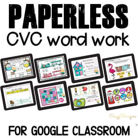 Looking for NO PREP paperless activities to practice CVC words? I've got you covered! Practice word work, words sentences, and read fluency passages. Google Classroom for kindergarten can be fun!