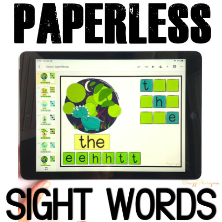 Try PAPERLESS resources and start using Google Classroom in kindergarten today. Get tons of Google Slides to practice sight words, phonics, CVC and CVCe words. Use ALL YEAR AROUND.