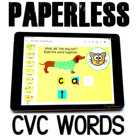 Try PAPERLESS resources and start using Google Classroom in kindergarten today. Get tons of Google Slides to practice sight words, phonics, CVC and CVCe words. Use ALL YEAR AROUND.