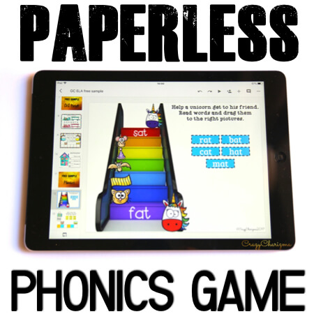 Try PAPERLESS resources and start using Google Classroom in kindergarten today. Get tons of Google Slides to practice sight words, phonics, CVC and CVCe words. Use ALL YEAR AROUND.