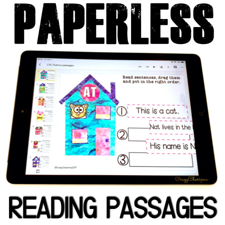 Google Classroom Activities for Kindergarten | Fluency Passages | Houses