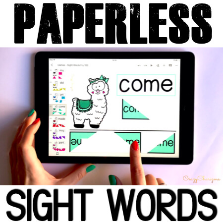 Try PAPERLESS resources and start using Google Classroom in kindergarten today. Get tons of Google Slides to practice sight words, phonics, CVC and CVCe words. Use ALL YEAR AROUND.