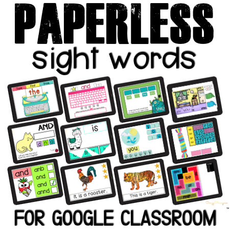 Need even more sight words games? Searching for activities kids can use independently, learn and have fun at the same time? Google Classroom is the answer! Engage kids with paperless games.