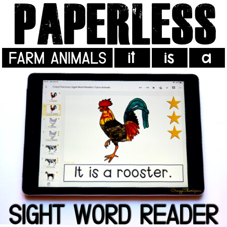 Looking for engaging sight word readers for kindergarten? Engage kids with sight words and farm friends. Use as paperless practice for Google Classroom or print and read!