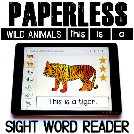 Need engaging sight word readers for kindergarten? Engage kids with sight words books and wild animals. Use as paperless practice for Google Classroom or print and read!