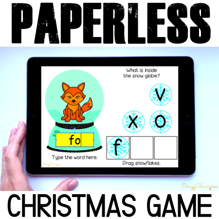 Need engaging Christmas activities for kids? Grab this paperless game for Google Classroom kindergarten. Kids will have fun with reading CVC words and typing the words.