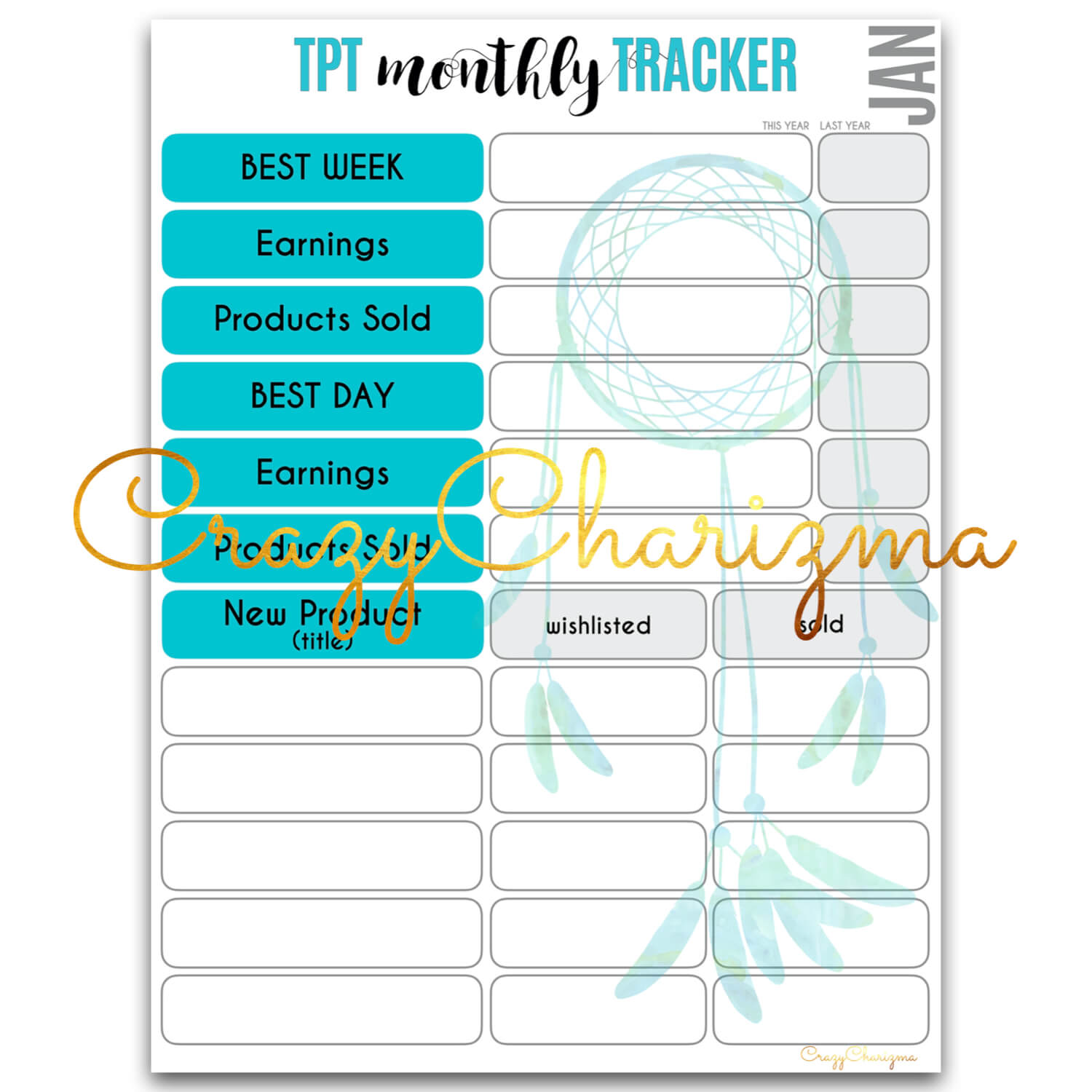 If you take TPT seriously, you definitely track your business growth and stats. This TPT planner and seller binder will help you set your goals, plan your product creation, get the product creation list and marketing plan, track social media and email list stats. And so much more.