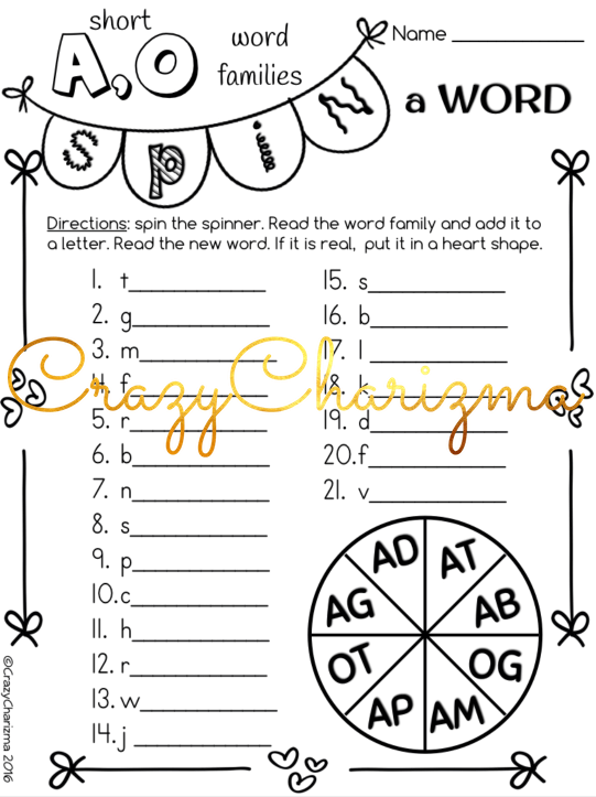 Need a quick and easy way to use phonics practice for Valentine's Day? Grab these NO PREP worksheets, just print and go! Use these activities to practice reading and spelling of simple CVC and CVCe words (short a,e,i,o,u and long a,i,o,u)!