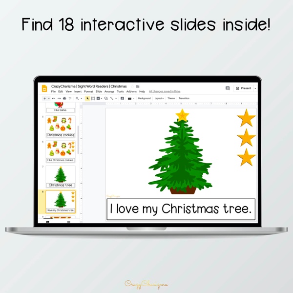 Looking for an engaging emergent reader for kindergarten? Want to introduce Christmas words to kids? Read with sight word readers! Use this set as a paperless activity for Google Classroom or print and read!