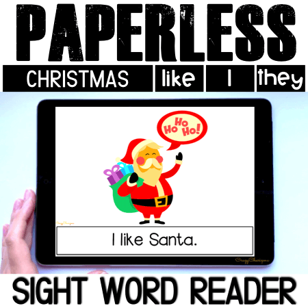 Looking for an engaging emergent reader for kindergarten? Want to introduce Christmas words to kids? Read with sight word readers! Use this set as a paperless activity for Google Classroom or print and read!