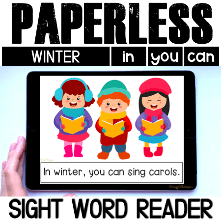 Looking for an engaging emergent reader for kindergarten? Want to introduce winter words to kids? Read with sight word readers! Use this set as a paperless activity for Google Classroom or print and read!