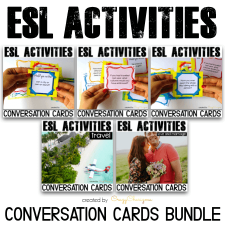 It's difficult to get ESL students speak. I'll help you with lots of conversation cards. Practice both grammar and speaking because cards cover Would you rather, Have you ever, Conditionals questions and much more. Build students' conversational confidence in an exciting way!
