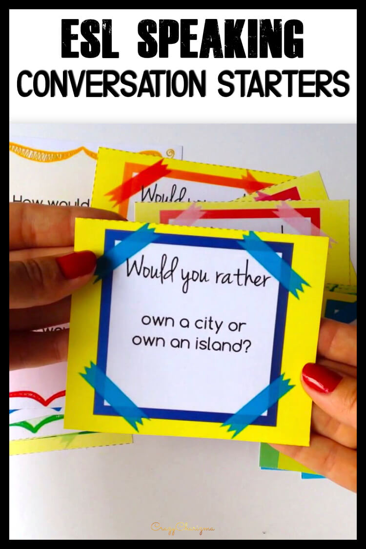 It's difficult to get ESL students speak. I'll help you with lots of conversation cards. Practice both grammar and speaking because cards cover Would you rather, Have you ever, Conditionals questions and much more. Build students' conversational confidence in an exciting way!