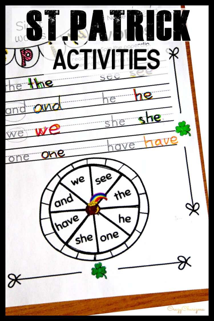 Need no prep worksheets to use on St. Patrick’s Day? Discover 33 fun and engaging pages of activities for your kids! Practice alphabet, sight words, synonyms, play with St.Patrick Day vocabulary and have fun with quick writing prompts.