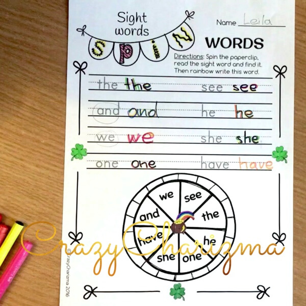 Need no prep worksheets to use on St. Patrick’s Day? Discover 33 fun and engaging pages of activities for your kids! Practice alphabet, sight words, synonyms, play with St.Patrick Day vocabulary and have fun with quick writing prompts.